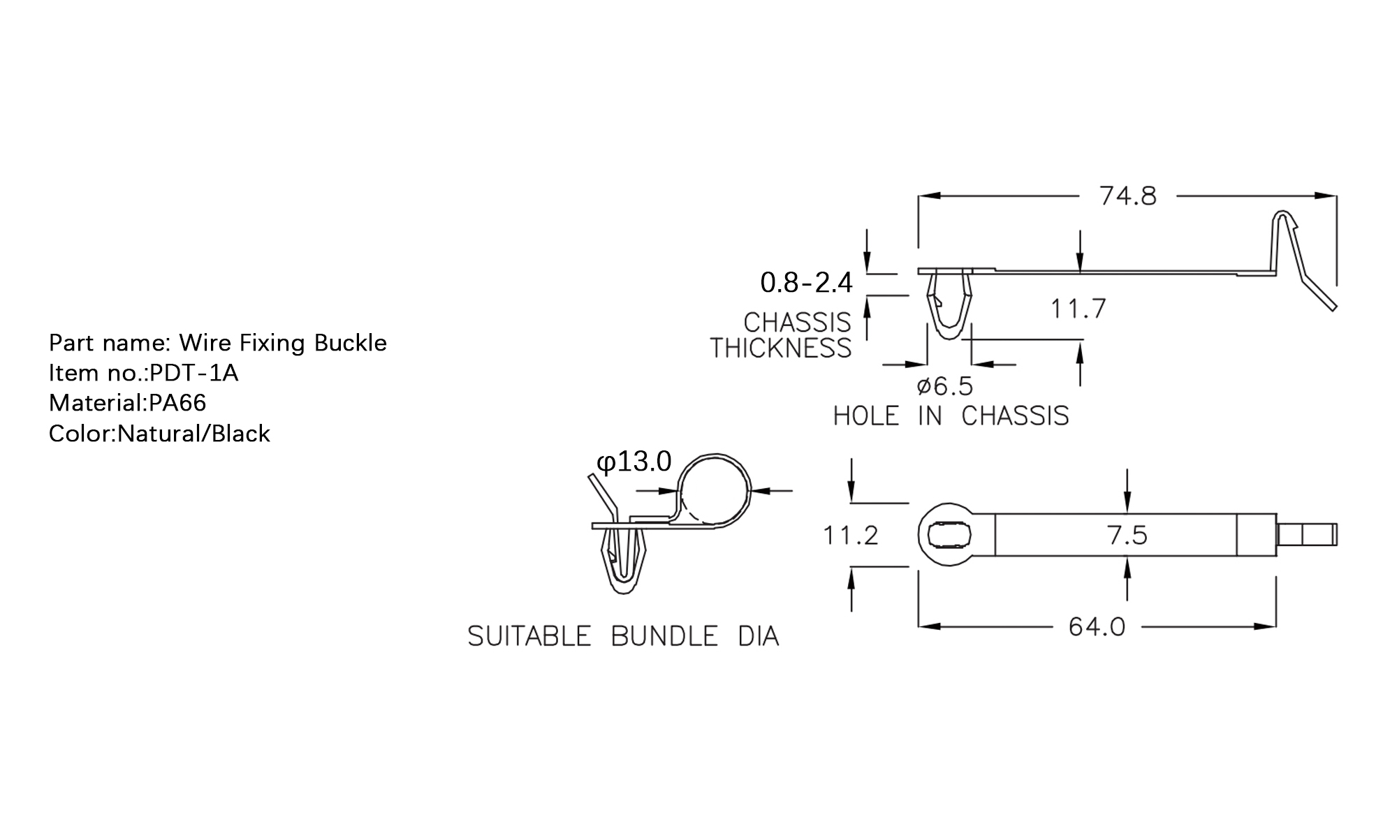 Wire Fixing Buckle PDT-1A